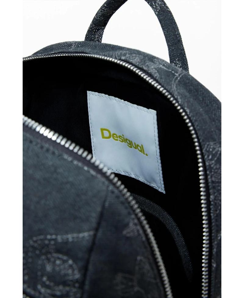 Desigual Women's Large embroidered denim backpack
