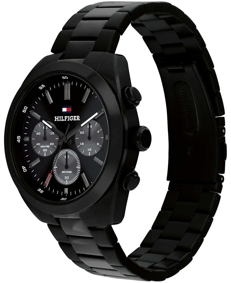 Tommy Hilfiger Men's Chronograph Black Ip Stainless Steel Bracelet Watch, 40mm