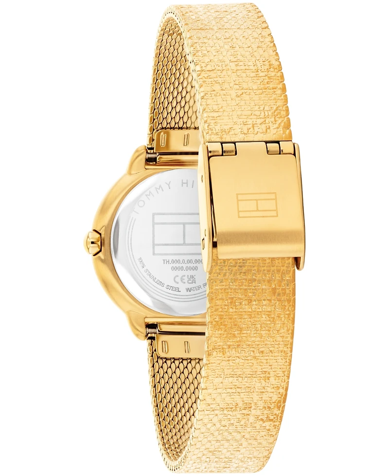 Tommy Hilfiger Women's Quartz Gold Tone Stainless Steel Mesh Bracelet Watch, 26mm