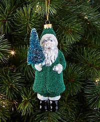 Holiday Lane Enchanted Emerald Green Santa Ornament, Macy's Exclusive