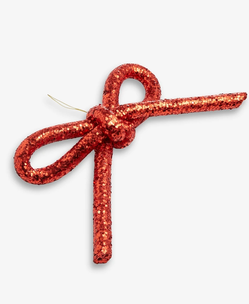 Holiday Lane Christmas Cheer Red Glitter Bow Ornament, Exclusively Made For Macy'S