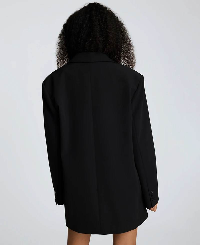 Kenneth Cole Women's Luxe Twill Two-Button Boyfriend Blazer