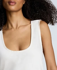 Kenneth Cole Women's Satin Scoop Neck Sleeveless Top
