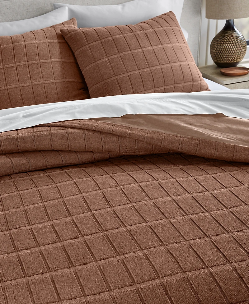 Oake Textured Check 3-Pc. Comforter Set, Full/Queen, Exclusively for Macy's