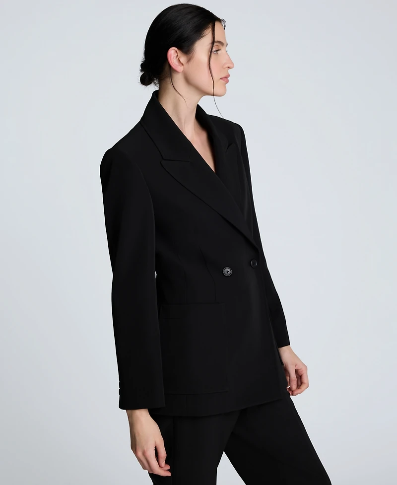 Kenneth Cole Women's Luxe Twill Double-Breasted Blazer