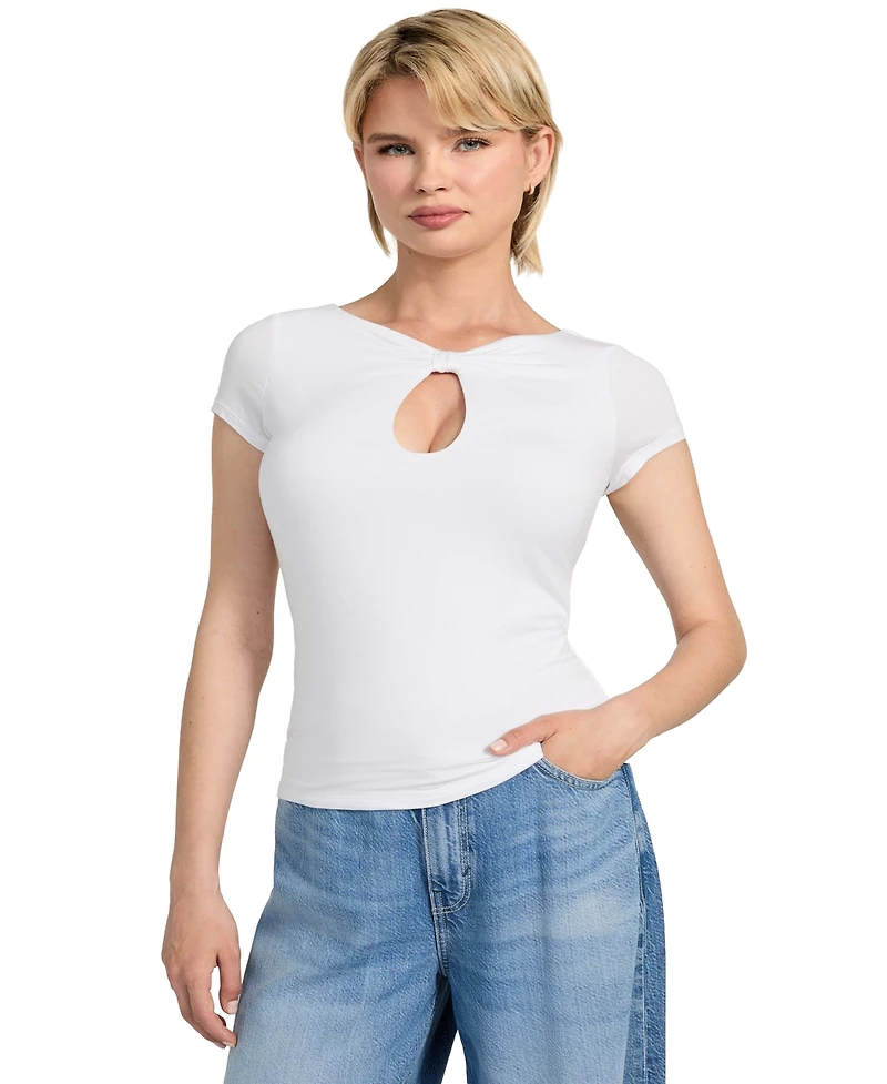 Guess Women's Joey Cutout Cap-Sleeve Top