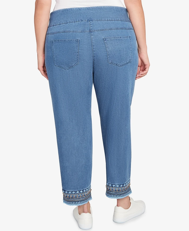 Ruby Rd. Plus Soft Beaded Embroidery Jeans