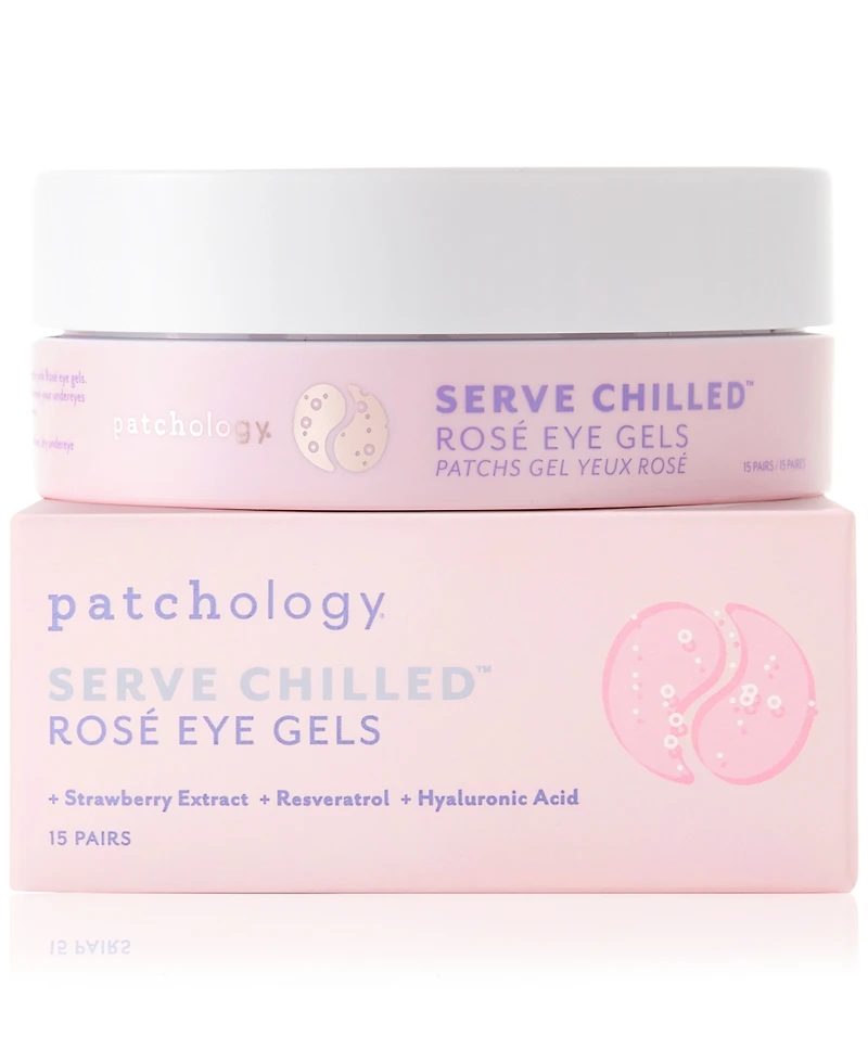Patchology Serve Chilled Rose Eye Gels, 15 pairs