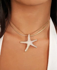 Ettika Pave Starfish Statement Necklace