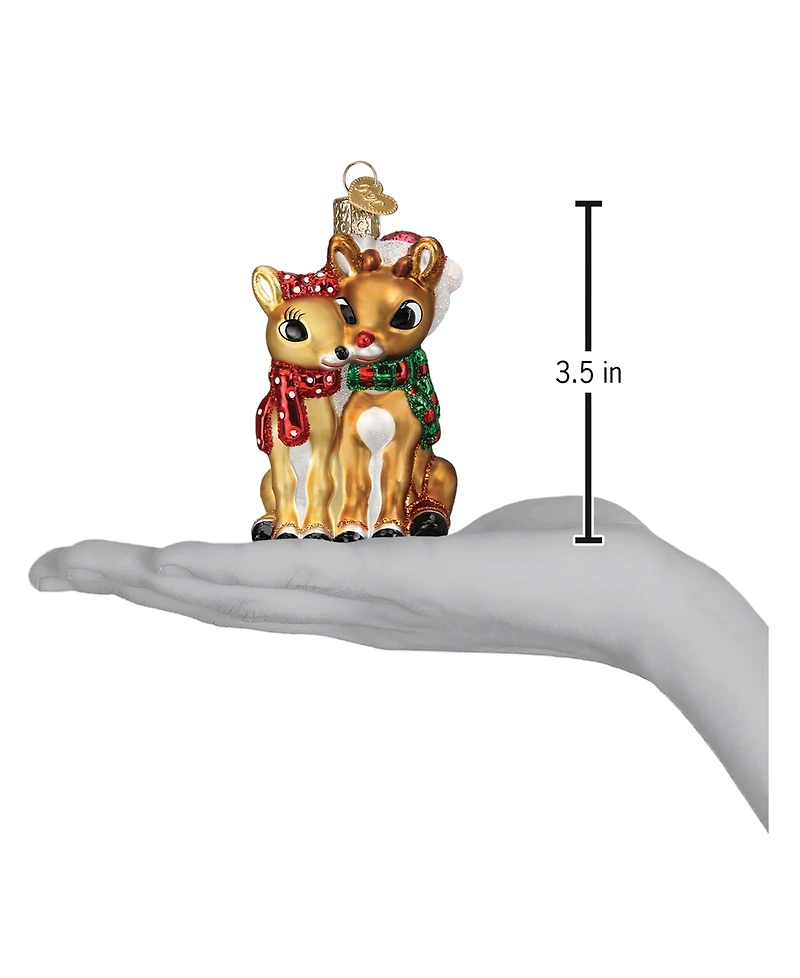 Old World Christmas 3.5" Rudolph and Clarice Ornament