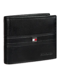 Tommy Hilfiger Men's Rfid Stripe Embossed Bifold Traveler Wallet