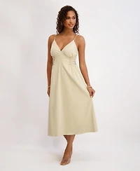 Siena Women's Stretch-Woven Sleeveless A-Line Dress