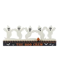 Glitzhome 7" Halloween Wooden Metal White Ghost Silhouette Countdown Table Sign