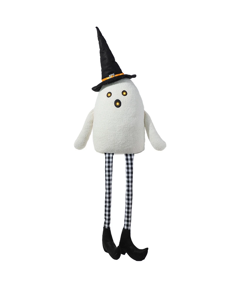 Glitzhome 65.25" Halloween Oversized Lighted Fabric Ghost Shelf Sitter