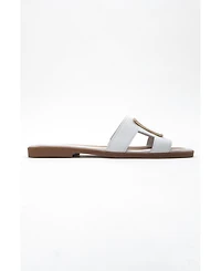 Millie Leather Buckle Slide (Women)