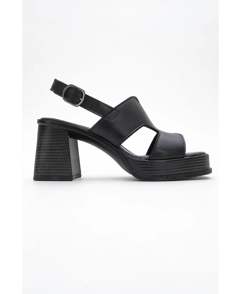 Forever & Always Shoes Zennia Leather Platform Sandal (Women)
