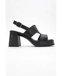 Forever & Always Shoes Zennia Leather Platform Sandal (Women)