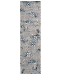 Closeout! Nourison Home Somerset Silver/Blue Blossom 2'3" x 8' Runner Rug