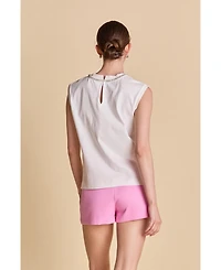 English Factory Women's Rhinestone Bow Sleeveless Top