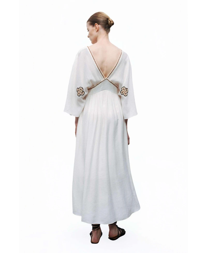 Nocturne Women's Maxi Dress with Embroidery Details