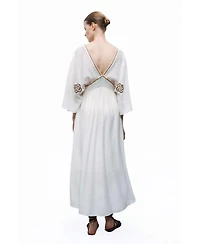 Nocturne Women's Maxi Dress with Embroidery Details