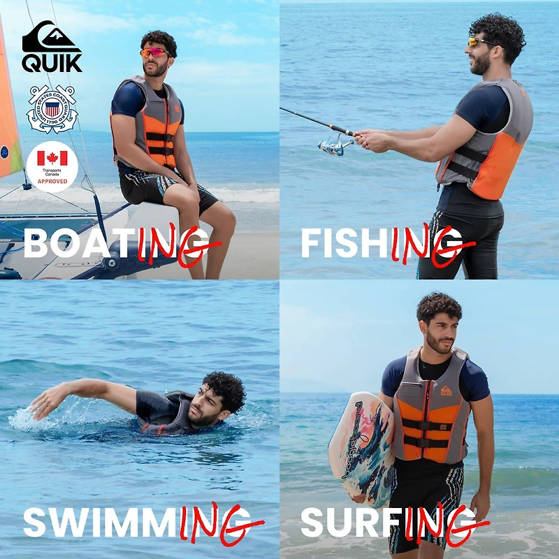 Quiksilver Men's Life Vest, Uscg Approved Life Jacket