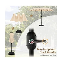 13 Feet Double-Sided Patio Twin Table Umbrella with Crank Handle