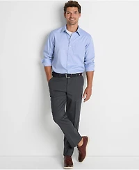 Lands' End Big & Tall Solid No Iron Supima Pinpoint Straight Collar Dress Shirt