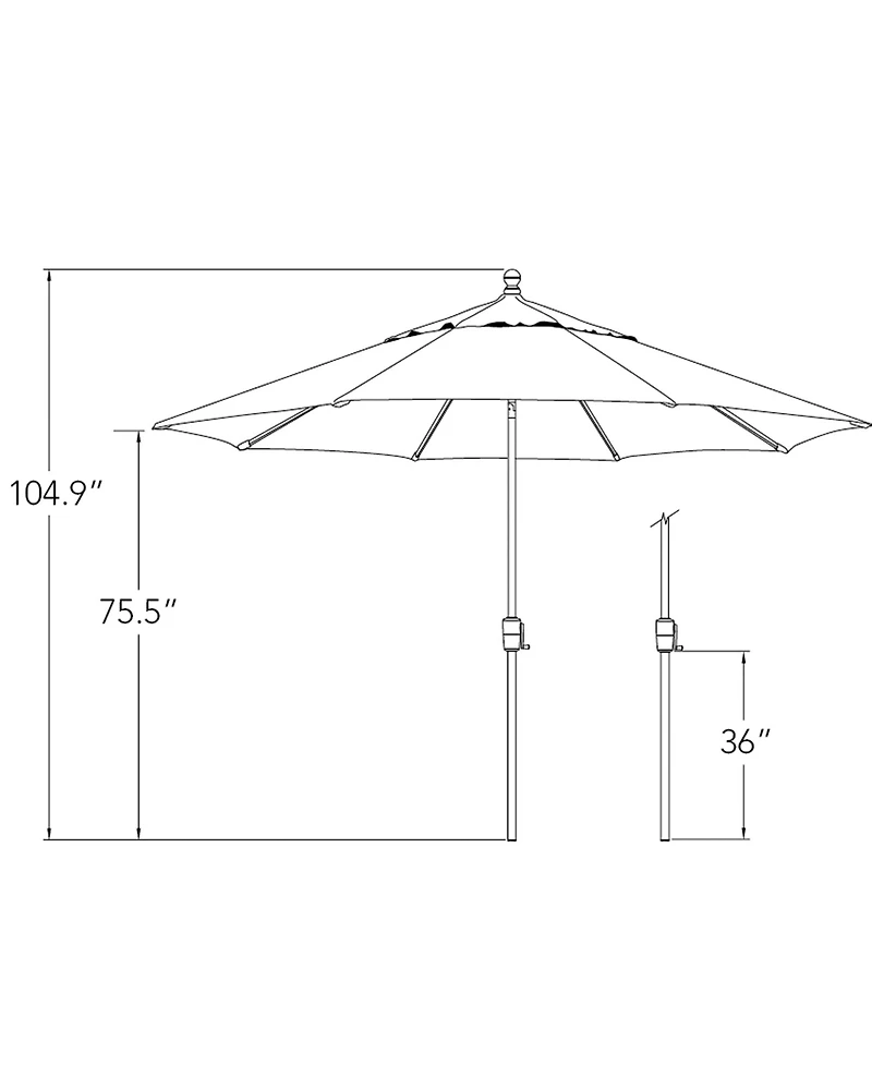 Mondawe 11FT Octagon Patio Umbrella with Push-Button Tilt, Anthracite Frame