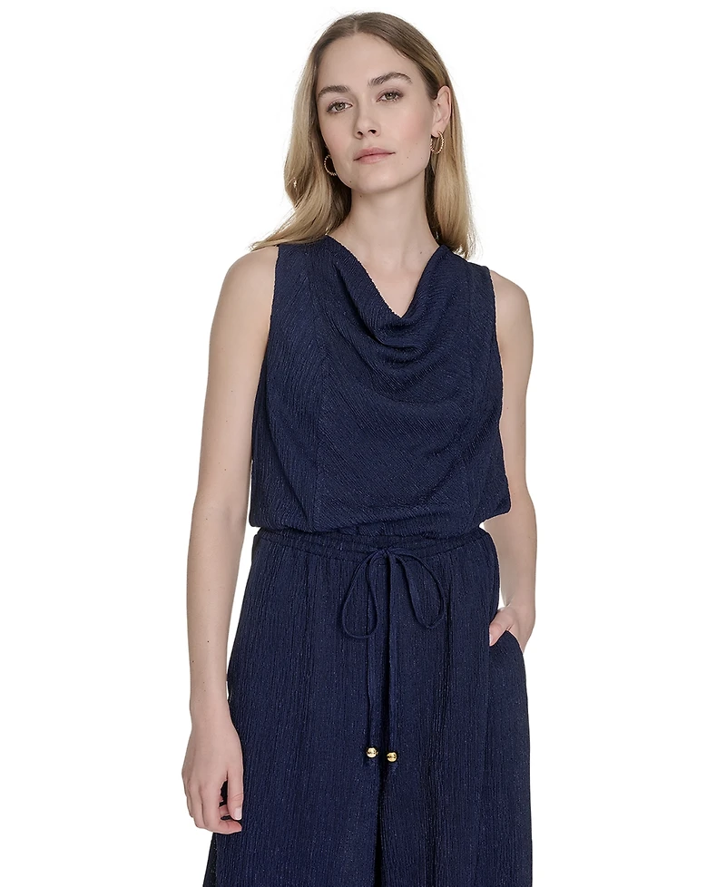 Vince Camuto Women's Textured Knit Cowlneck Jumpsuit