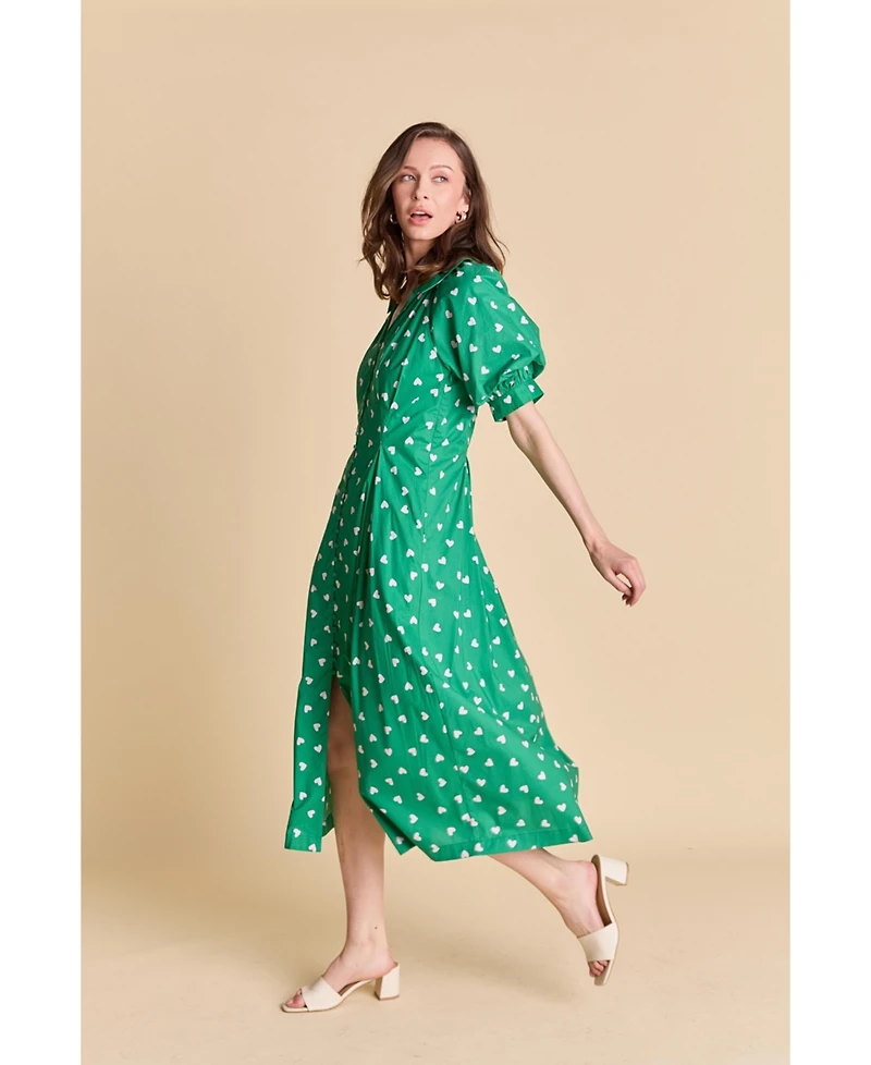 English Factory Women's Heart Printed Midi Dress