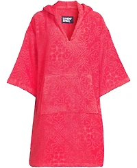 Lands' End Women's Terry 3/4 Sleeve Pullover Hooded Spa Robe