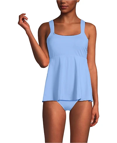 Lands' End Women's Adjustable Scoop Neck Flutter Tankini Top