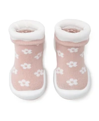 Komuello Baby Girls First Walk Sock Shoes Daisies