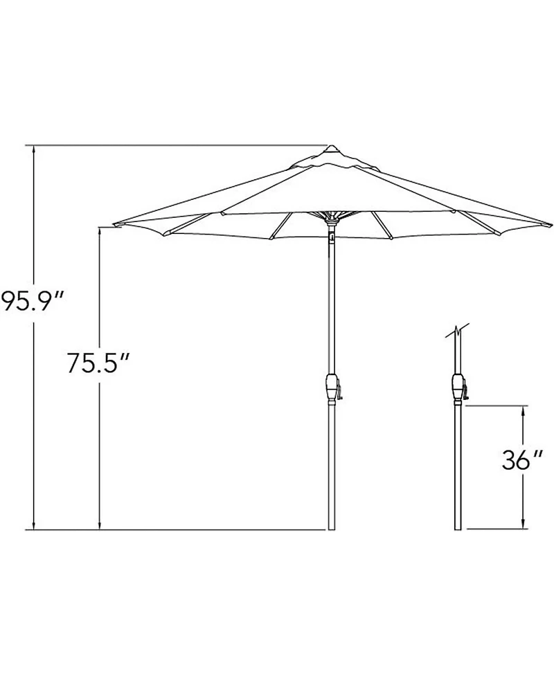 Mondawe 9FT Solefin Octagon Patio Umbrella with Auto Tilt, Bronze Frame