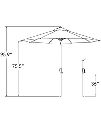 Mondawe 9FT Solefin Octagon Patio Umbrella with Auto Tilt, Bronze Frame