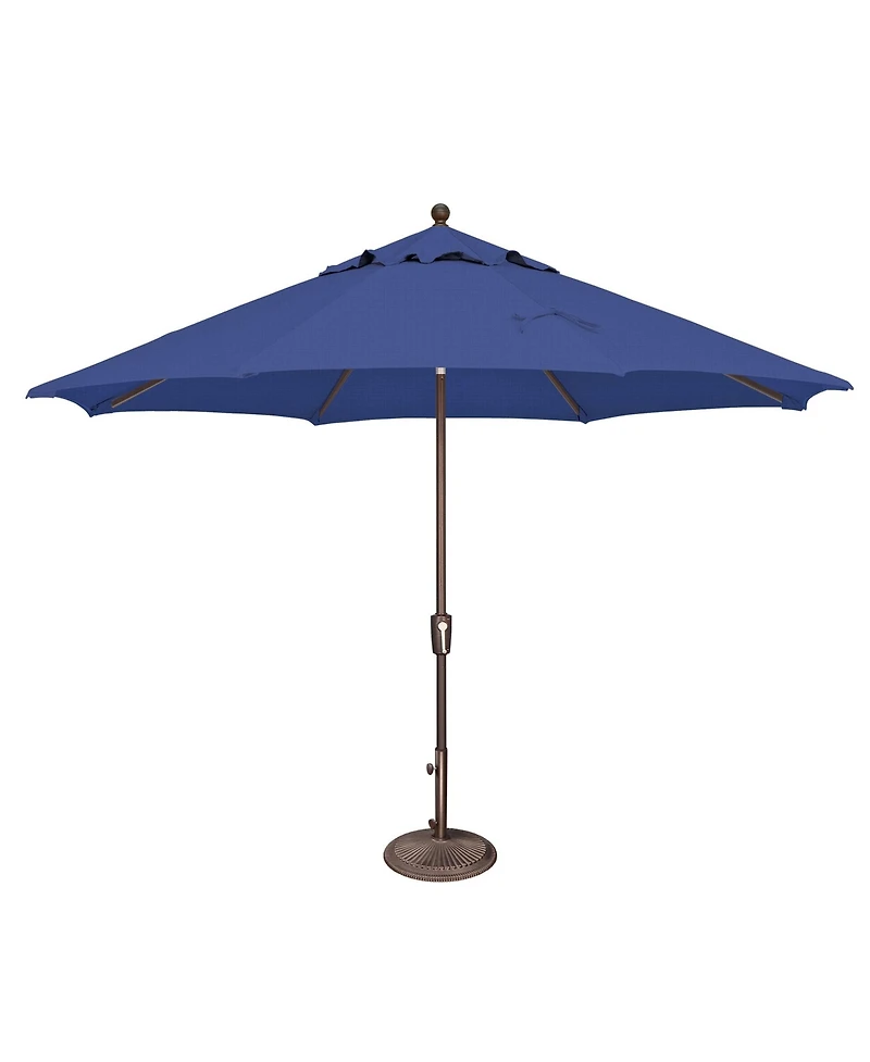 Mondawe 11FT Solefin Octagon Patio Umbrella with Push-Button Tilt, Bronze Frame