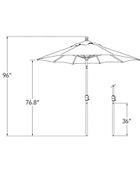 Mondawe 7.5FT Solefin Octagon Patio Umbrella with Push-Button Tilt, Black Frame