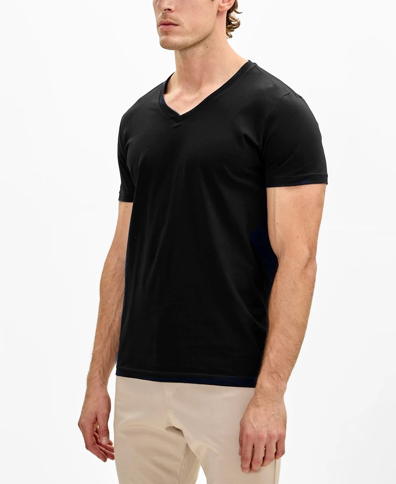 Ron Tomson Men's Lightweight Cotton V-Neck T-Shirt
