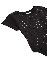 H by Habitual Big Girls Studded Asymmetrical T-Shirt