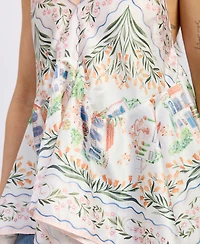 En Saison Women's Alaia Printed Sleeveless Handkerchief-Hem Top