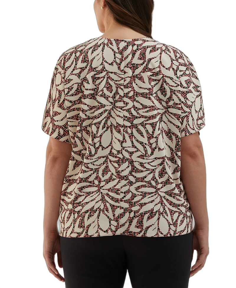 Ella Rafaella Plus Layered Dolman Short Sleeve Top
