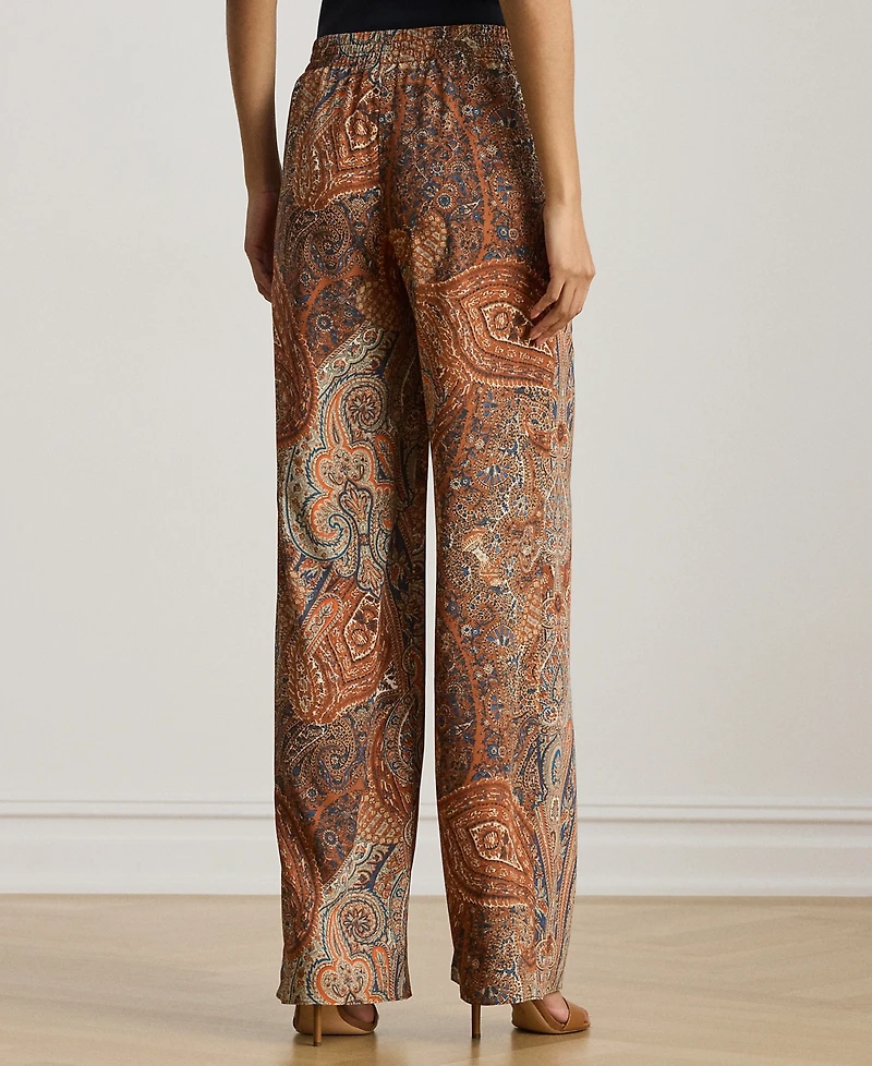 Lauren Ralph Petite Paisley Crepe Wide-Leg Pant