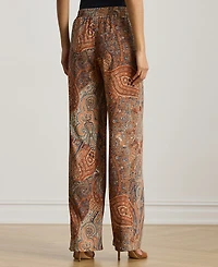 Lauren Ralph Petite Paisley Crepe Wide-Leg Pant