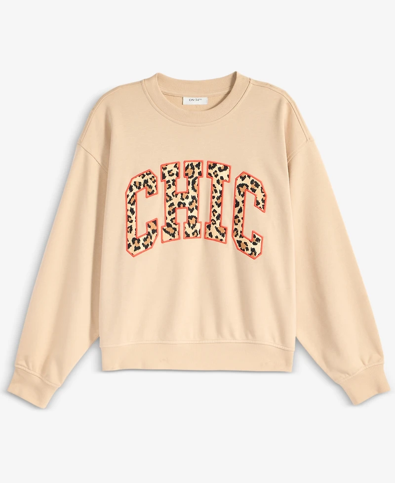 On 34th Women's Chic Varsity Crewneck Sweatshirt, Macy's Exclusive