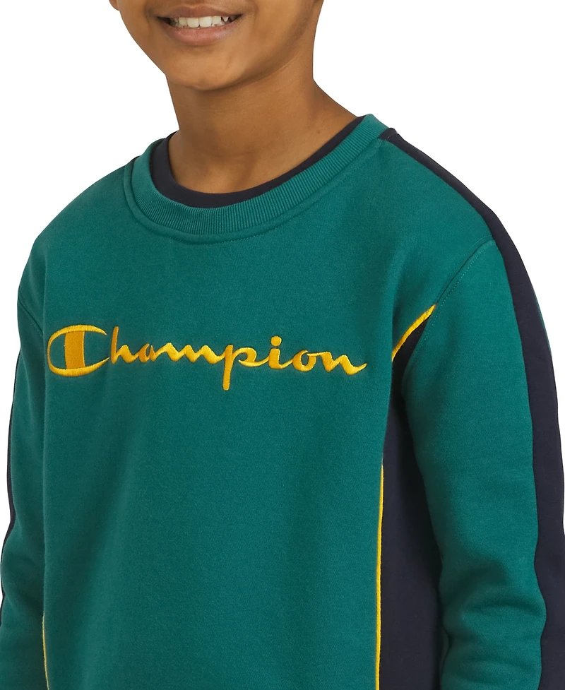 Champion Big Boys Colorblocked Crewneck Sweatshirt