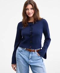 On 34th Women's Split-Cuff Crewneck Cropped Cardigan, Macy's Exclusive