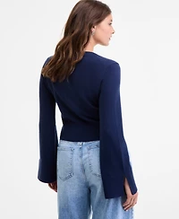 On 34th Women's Split-Cuff Crewneck Cropped Cardigan, Macy's Exclusive