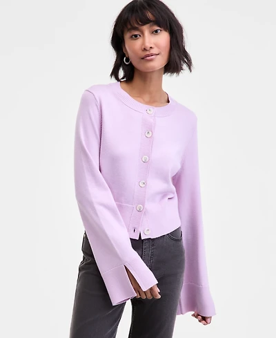 On 34th Women's Split-Cuff Crewneck Cropped Cardigan, Macy's Exclusive