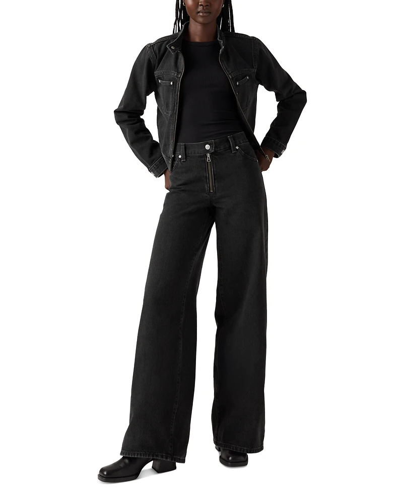 Levi's Women's Cotton '94 Mid-Rise Wide-Leg Moto Jeans